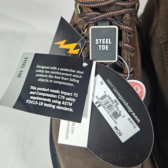 Laredo Brown Ruf Rider Steel Toe Lace Up Boots Men\'s Size 8.5 66344 main image 11